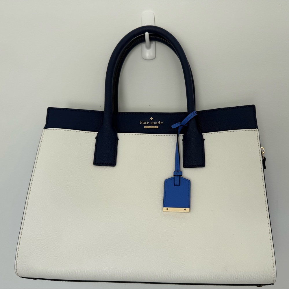 kate spade Cameron Street Candace Two-Tone Navy, White & Blue Satchel